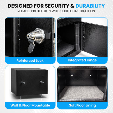 Rubik Basic Key Operated Mini Safe Box (17x23x17cm) Black