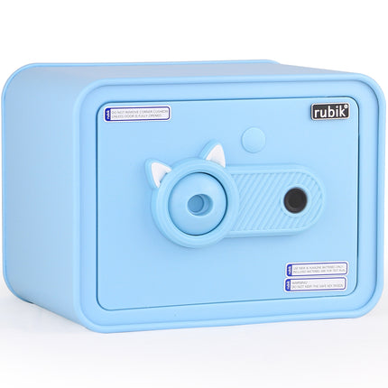 Children's Fingerprint Piggy Bank Safe Box with Deposit Slot, For Kids Girls Boys RB-ZW18F (Blue)