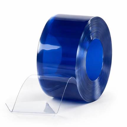 Transparent PVC Strip Roll, Clear T-Strip, 200mm x 6mm x 50m Roll, Non-Phthalate Transparent PVC