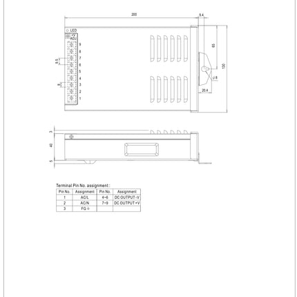 MEAN WELL 12V 320W Switching Power Supply for LED ERP-350-12, 200-240V 4.0a 50/60Hz
