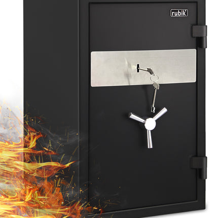 Rubik Fireproof Safe Box With Key Lock RBFP66K (66x43x35cm) Black