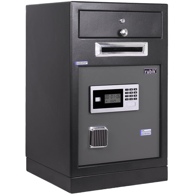 Rubik Drop Slot Safe with Lockable Cash Drawer, Digital and Key Lock, Office Shop Use RB-6343DS (69x43x38cm)