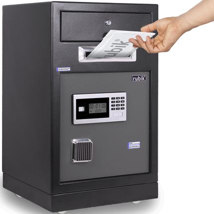 Rubik Drop Slot Safe with Lockable Cash Drawer, Digital and Key Lock, Office Shop Use RB-6343DS (69x43x38cm)