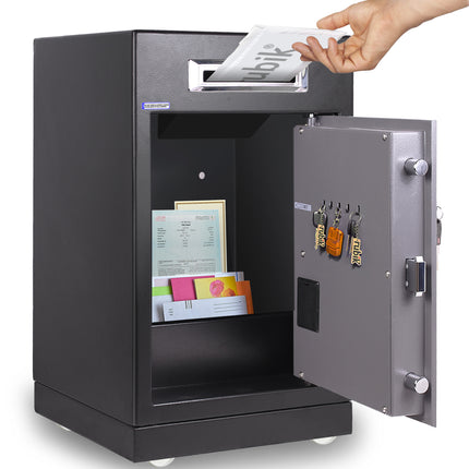 Rubik Drop Slot Safe for Cash Deposit, Digital and Key Lock, Office Shop Use RB-6343S (69x43x38cm)