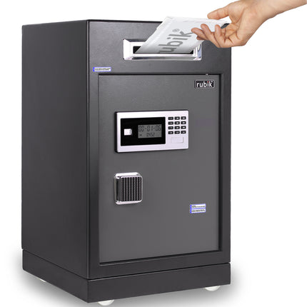 Rubik Drop Slot Safe for Cash Deposit, Digital and Key Lock, Office Shop Use RB-6343S (69x43x38cm)