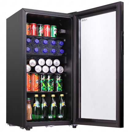 Rubik Hotel Mini Bar Compressor Fridge 88L, Glass Door Refrigerator RB-JC-88HC