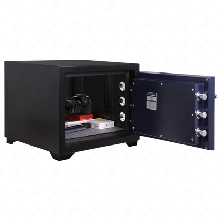 Rubik 2-Hours Fireproof Safe Box 43cm with Digital Lock & Key (RBDF-430, 63kg) Black/Blue