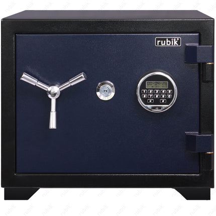 Rubik 2-Hours Fireproof Safe Box 43cm with Digital Lock & Key (RBDF-430, 63kg) Black/Blue