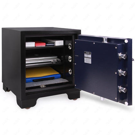 Rubik 2-Hours Fireproof Safe Box 58cm with Digital Lock & Key (RBDF-580, 110kg) Black/Blue