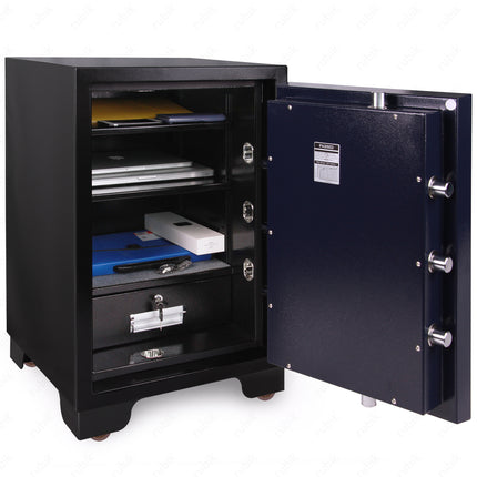 Rubik 2-Hours Fireproof Safe Box 78cm with Digital Lock & Key (RBDF-780, 150kg) Black/Blue