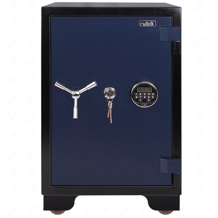 Rubik 2-Hours Fireproof Safe Box 78cm with Digital Lock & Key (RBDF-780, 150kg) Black/Blue