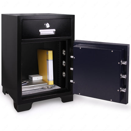 Rubik 2-Hours Fireproof Safe Box 78cm with External Storage Drawer (RBDF-780D, 155kg) Black/Blue