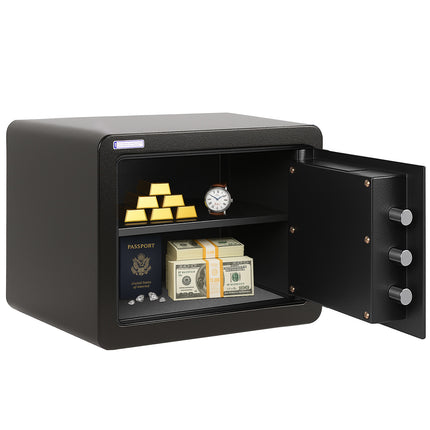 Rubik Large Fingerprint Safe Box with Keys, RB-30YFP (30x38x30cm)