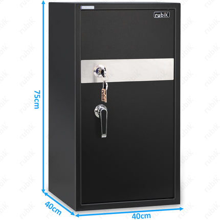 Rubik Large Key Operated Safe Box RB75K (Size, 75x40x40cm) Black