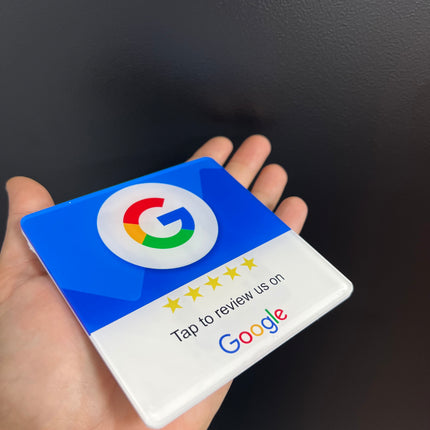 NFC Enabled Google Reviews Acrylic Stickers, Tap to Review us on Google, Easy to Program