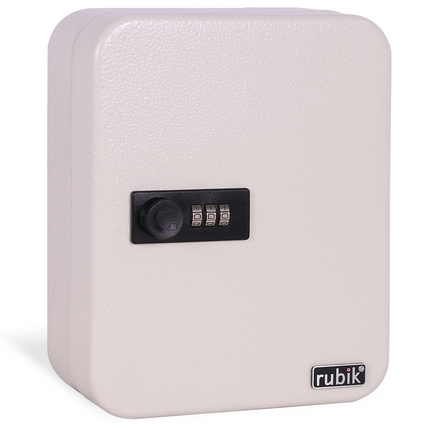 Rubik 20 Keys Safe Cabinet with Combination Lock, Wall-Mounted Keys Storage Safe RBN-20SKW White