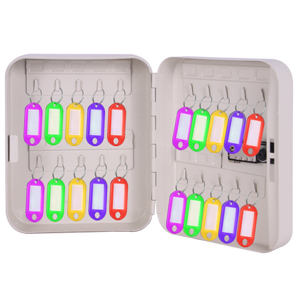 Rubik 20 Keys Safe Cabinet with Combination Lock, Wall-Mounted Keys Storage Safe RBN-20SKW White