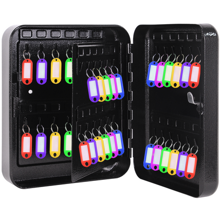 Rubik 48 Keys Safe Cabinet with Combination Lock, Wall-Mounted Keys Storage Safe RBN-48SKW Black