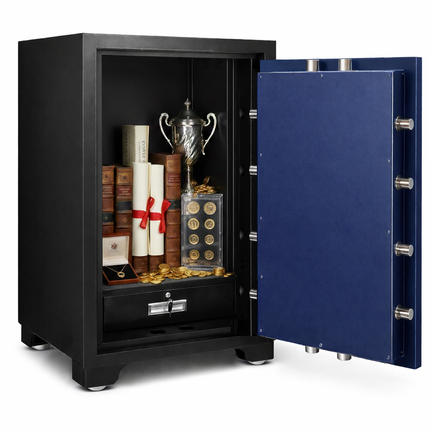 Rubik 2-Hours Fireproof Safe Box 108cm, Key Operated (RB-1080LB, 260kg) Black/Blue