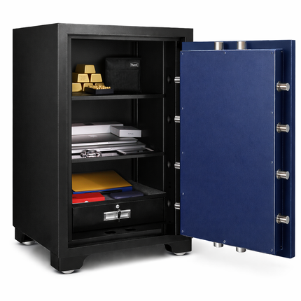 Rubik 2-Hours Fireproof Safe Box 108cm, Key Operated (RB-1080LB, 260kg) Black/Blue
