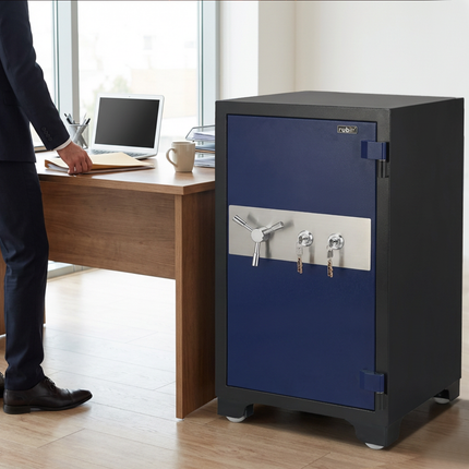 Rubik 2-Hours Fireproof Safe Box 108cm, Key Operated (RB-1080LB, 260kg) Black/Blue