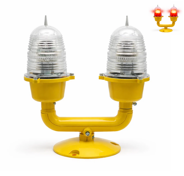 Low Intensity Obstruction Light (LIOL), LED Warning Light Steady Red Double LED Beacons, FAA L-810 Aviation Tower Lights