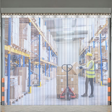 PVC Strip Curtains Ribbed, For Doorways, Air Blockers, Readymade (3.28 x 9.84 ft)