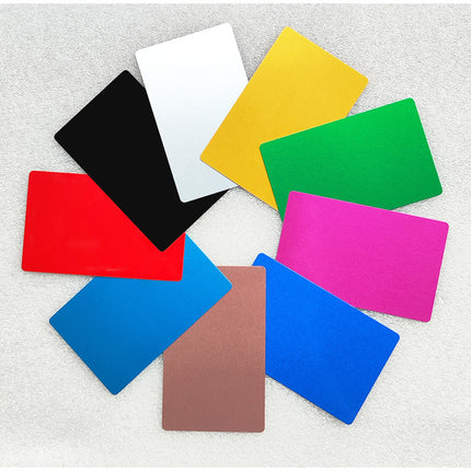 Matte Black Aluminum Metal Business Cards for Laser Marking - 86x54x0.45mm (100 Sheets)