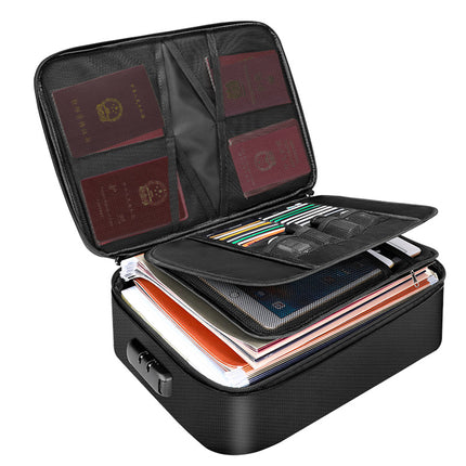 Fireproof Waterproof Document Storage Bag with Lockable Zipper 36x27x10cm