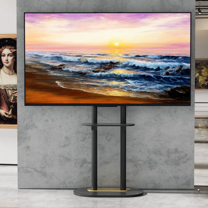 Double Pole TV Stand, Fits 40-75 Inch TVs, Floor-Standing, VESA Compatible Mount 40KG Load, U-Z1318-WT (White)