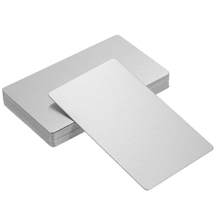 Blank Stainless Steel Metal Cards for Laser Engraving - 86x54x0.5mm