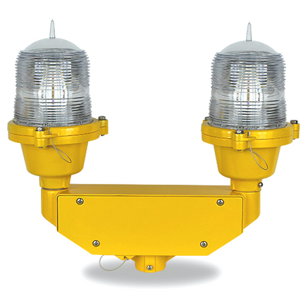 Double LED Low Intensity Obstruction Light, FAA L-810 Aviation Warning Lamp, Steady Burning