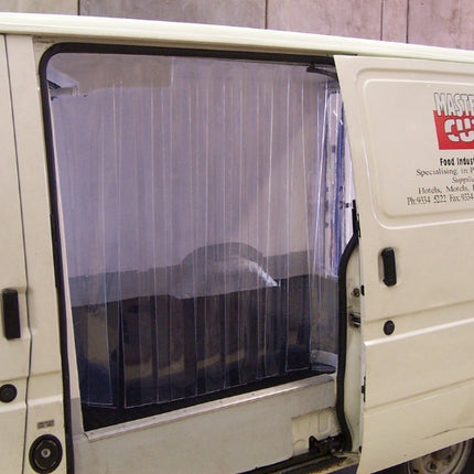 Transparent Ribbed PVC Strip Curtains For Toyota Hiace, Refrigerated Mini Vans Curtains (1 Set)