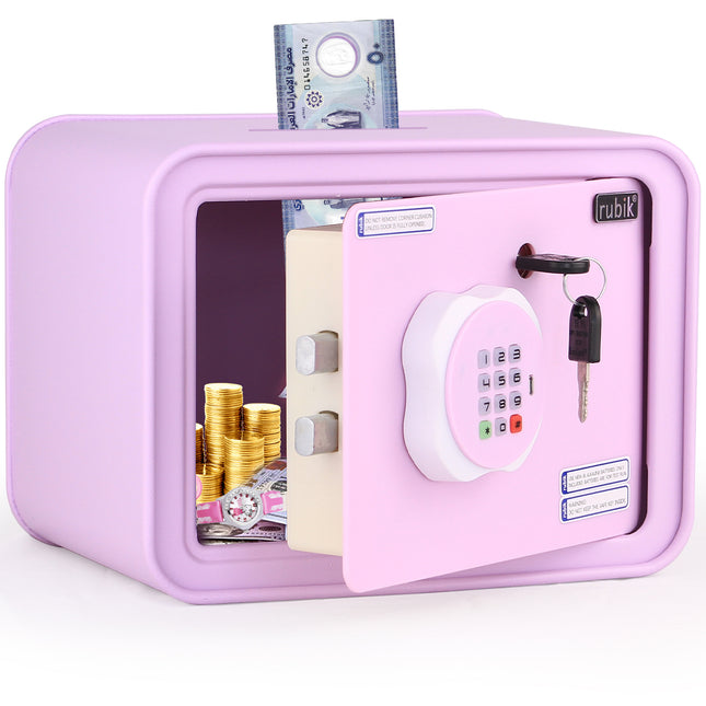 Children's Digital Piggy Bank Safe Box with Deposit Slot, For Kids Girls Boys RB-ZW18N (Mauve)