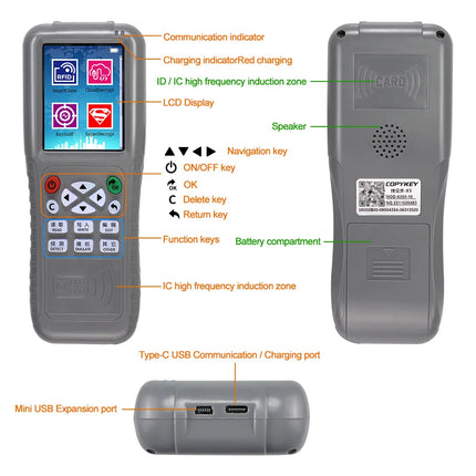 Rubik X5 RFID Key Access Card Copy Machine (Wifi Version) for 125KHz, Mifare, IC TYPE-A, IC, 13.56MHz