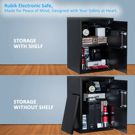 Rubik Large Digital Safe Box with Keys, RB50EGC (50x35x30cm) Black