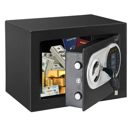 Rubik Mini Safe Box With (Upgraded) Digital Lock & Key RB17EL (17x23x17cm) Black