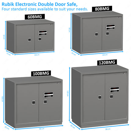 Rubik Double Door Cabinet Safe Box 120x90cm, Digital Lock with Keys, For Home, Business & Commercial Use