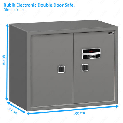 Rubik Double Door Cabinet Safe Box 80x100cm, Digital Lock with Keys, For Home, Business & Commercial Use