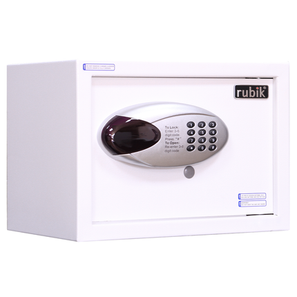 Rubik Hotel Safe Box with Digital Motorized Lock & Keys, RBH25E (25x35x25cm) White