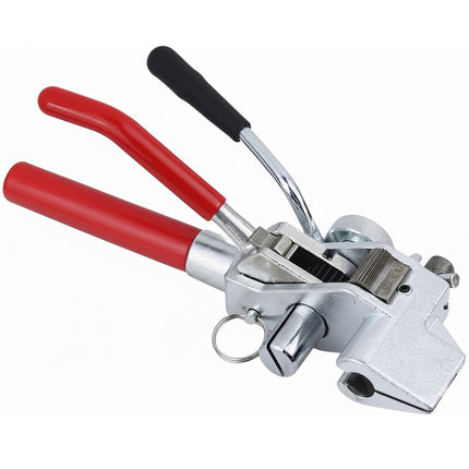Stainless Steel Banding Metal Strapping Tool, Heavy Duty Strapping Tensioner & Cutter for 8-25mm Steel Straps (Red/Silver)