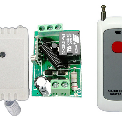 12V Wireless Remote Control Switch Kit – 1CH RF Receiver + Long Range 433MHz Transmitter