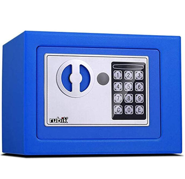 Rubik Mini Safe Box With Digital Lock & Key (17x23x17cm) Blue