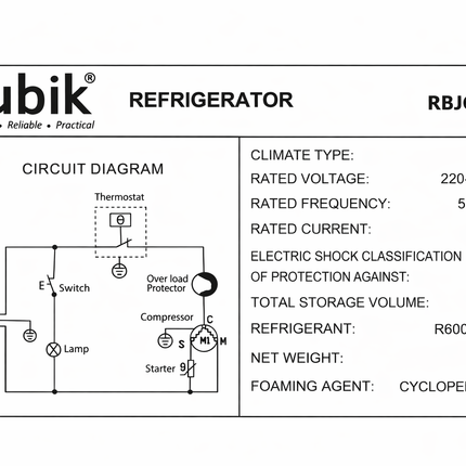 Rubik 60L Glass Door Mini Fridge for Events, Exhibition Booths and Offices - Compact Display Fridge for Drinks RBJC-62