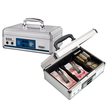 Glosen B398 Aluminum Cash Box with Key Lock - Portable Cash Register