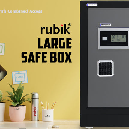 Rubik Digital Safe Box, Premium Build, Dual Security Locker 32kg (60x40x35cm) RBGX-53XTD Black/Grey