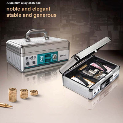 Glosen B298 Aluminum Cash Box with Key Lock - Portable Cash Register