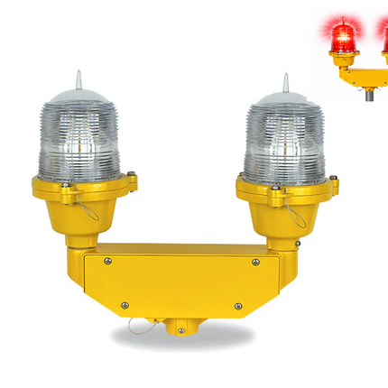 Double LED Low Intensity Obstruction Light, FAA L-810 Aviation Warning Lamp, Steady Burning