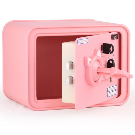 Children's Fingerprint Piggy Bank Safe Box with Deposit Slot, For Kids Girls Boys RB-ZW18F (Pink)