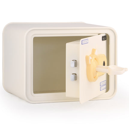 Children's Fingerprint Piggy Bank Safe Box with Deposit Slot, For Kids Girls Boys RB-ZW18F (Off-white)